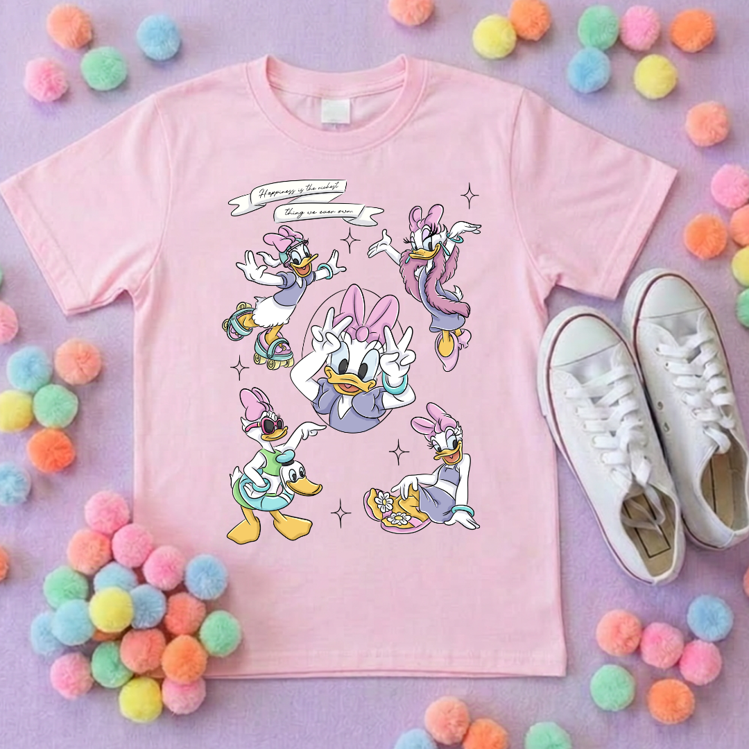 Magical Girlie Duck Full Art Printed T-Shirt, Florida, Orlando, Magical World - Adults & Kids Sizes