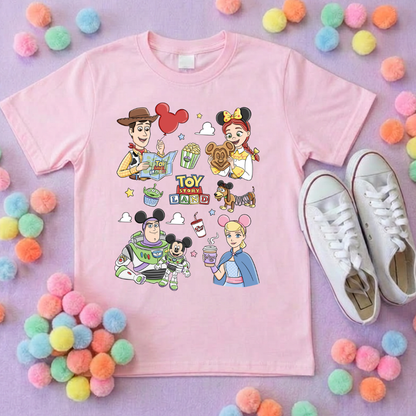 Toys Story Besties Full Art Park Life T-Shirt, Ears, Florida, Orlando, Cruise Holidays T-Shirts, Holiday Outfits - Adults & Kids Sizes - Cotton T-Shirt