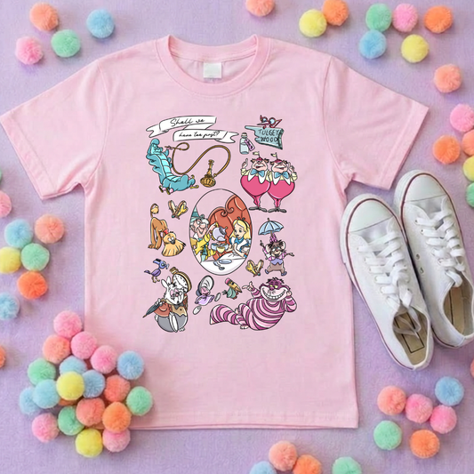 Alice, Smiley Cat Full Art Inspired Ears T-Shirt, Florida, Orlando - Adults & Kids Sizes - Cotton T-Shirt