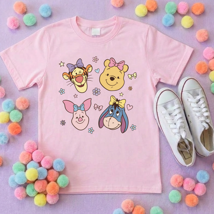 Pooh Pretty Besties Park Life T-Shirt, Ears, Florida, Orlando, Cruise Holidays T-Shirts, Holiday Outfits - Adults & Kids Sizes - Cotton T-Shirt