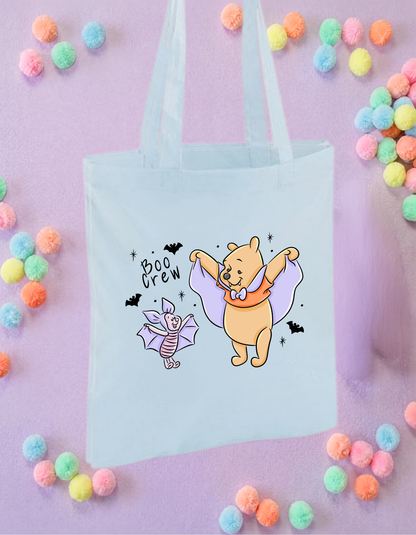 Boo Crew Tote Bags, Cotton Canvas Tote Bags, Printed Inspired Tote Bags, Shopper Bags