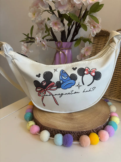 Magical Kingdom, Magic Mouse Dumpling Bags, Printed Inspired Make Up Bags, Ears Bags, Florida, Orlando, Paris, Crossbody Bum Bag