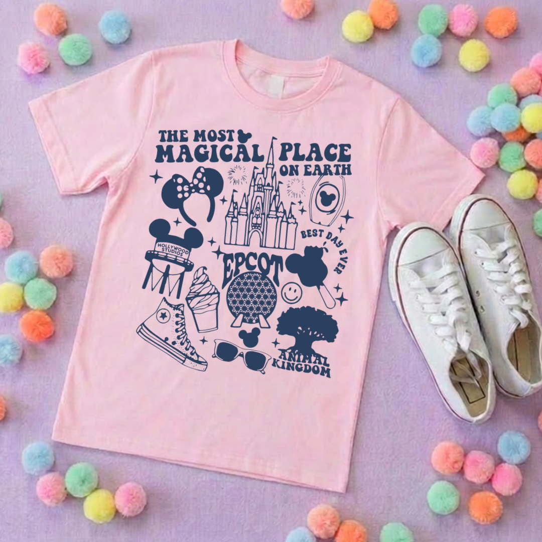 Happiest Place, Park Life T-Shirt, Ears, Florida, Orlando, Cruise Holidays T-Shirts, Holiday Outfits - Adults & Kids Sizes - Cotton T-Shirt