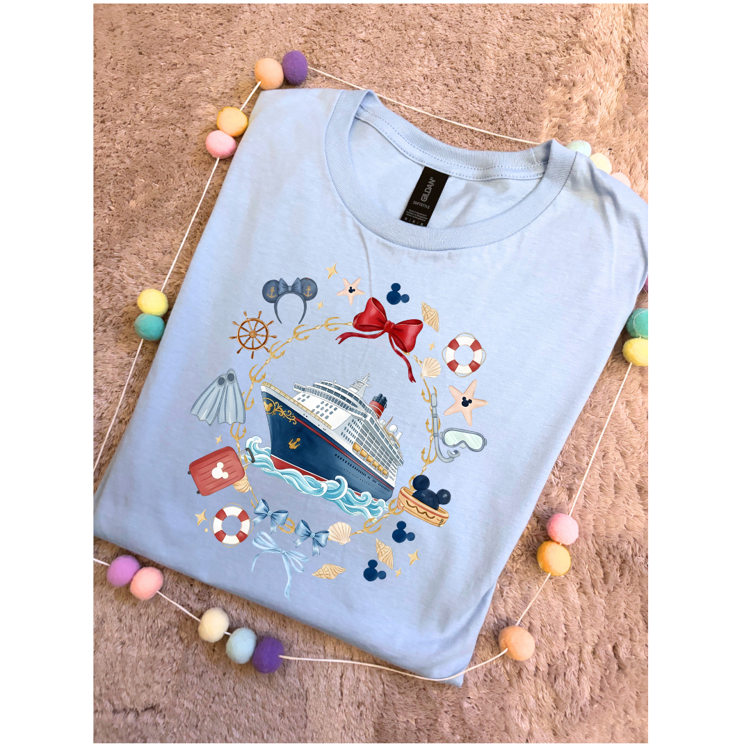 Cruise Line T-Shirt, Ears, Florida, Orlando, Cruise Holidays T-Shirts, Holiday Outfits - Adults & Kids Sizes - Cotton T-Shirt