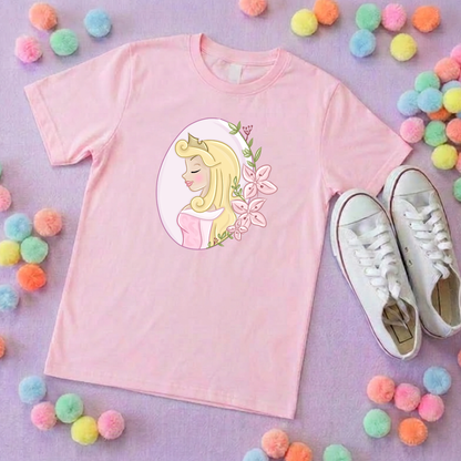 Sleeping Princess Inspired Printed T-Shirt, Princess Movie, Mouse Ears, Princess- Adults & Kids Sizes - Cotton T-Shirt