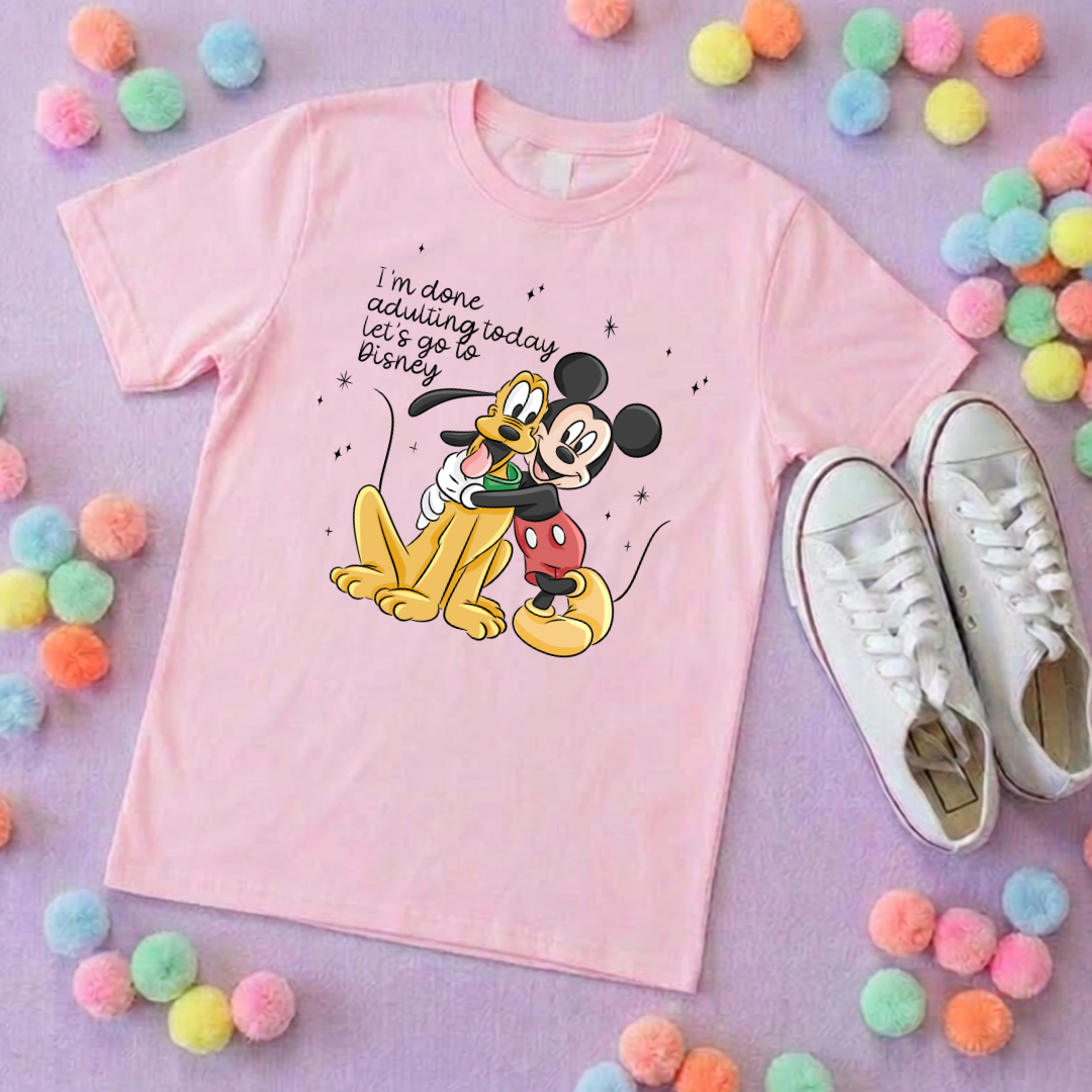 Done Adulting Park Life T-Shirt, Ears, Florida, Orlando, Cruise Holidays T-Shirts, Holiday Outfits - Adults & Kids Sizes - Cotton T-Shirt