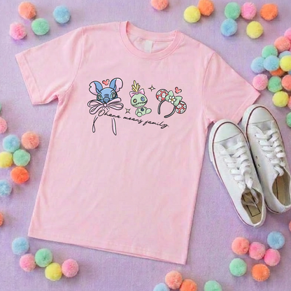 Blue Alien Stitch Inspired Printed White T-Shirt, Hawaii, Hawaiian Rollercoaster, Lilo, Scrump - Adults & Kids Sizes - Cotton T-Shirt