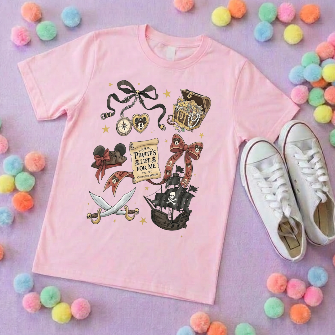 Pirates Life for Me Park Life T-Shirt, Ears, Florida, Orlando, Cruise Holidays T-Shirts, Holiday Outfits - Adults & Kids Sizes - Cotton T-Shirt