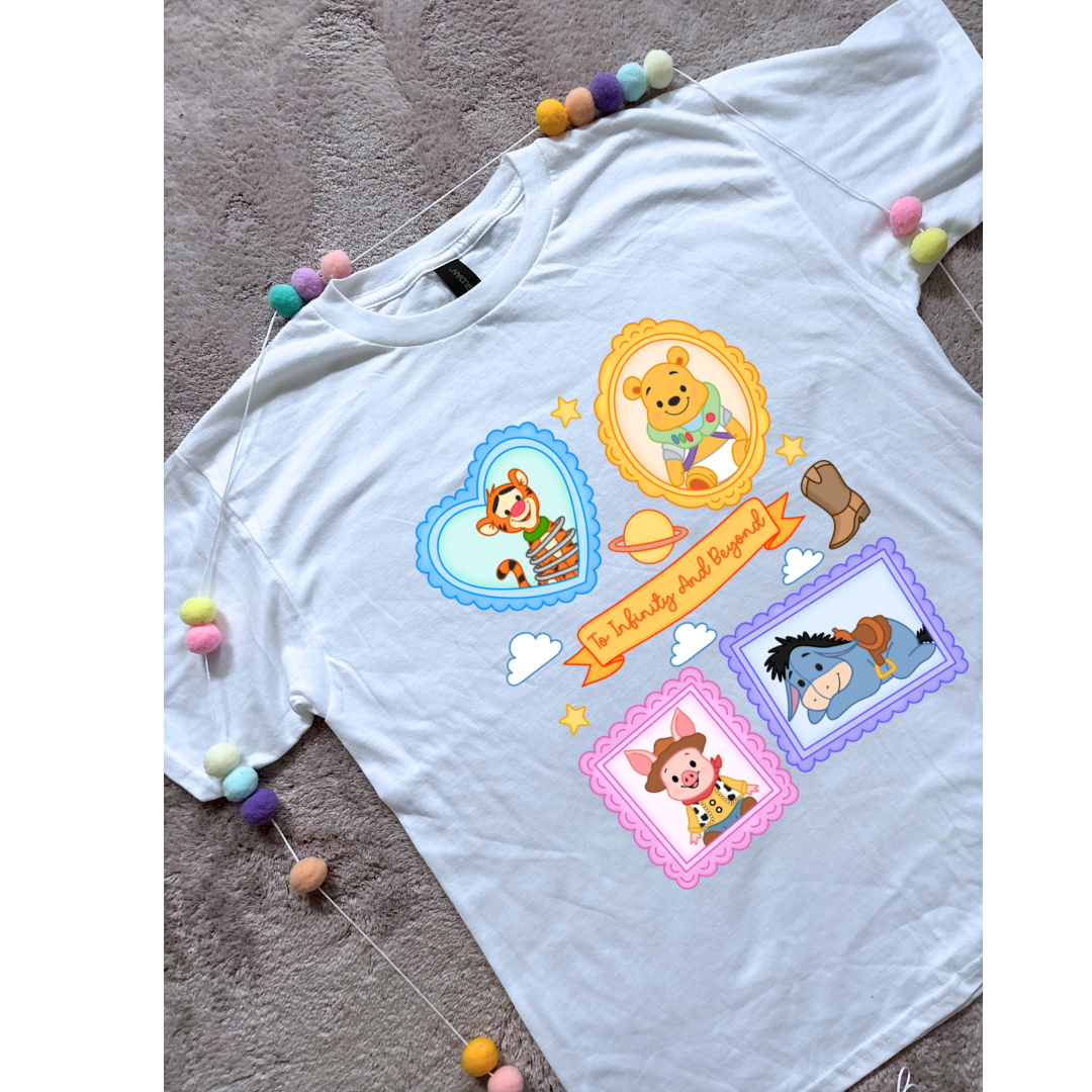 Pooh Toys Story Besties Full Art Park Life T-Shirt, Ears, Florida, Orlando, Cruise Holidays T-Shirts, Holiday Outfits - Adults & Kids Sizes - Cotton T-Shirt