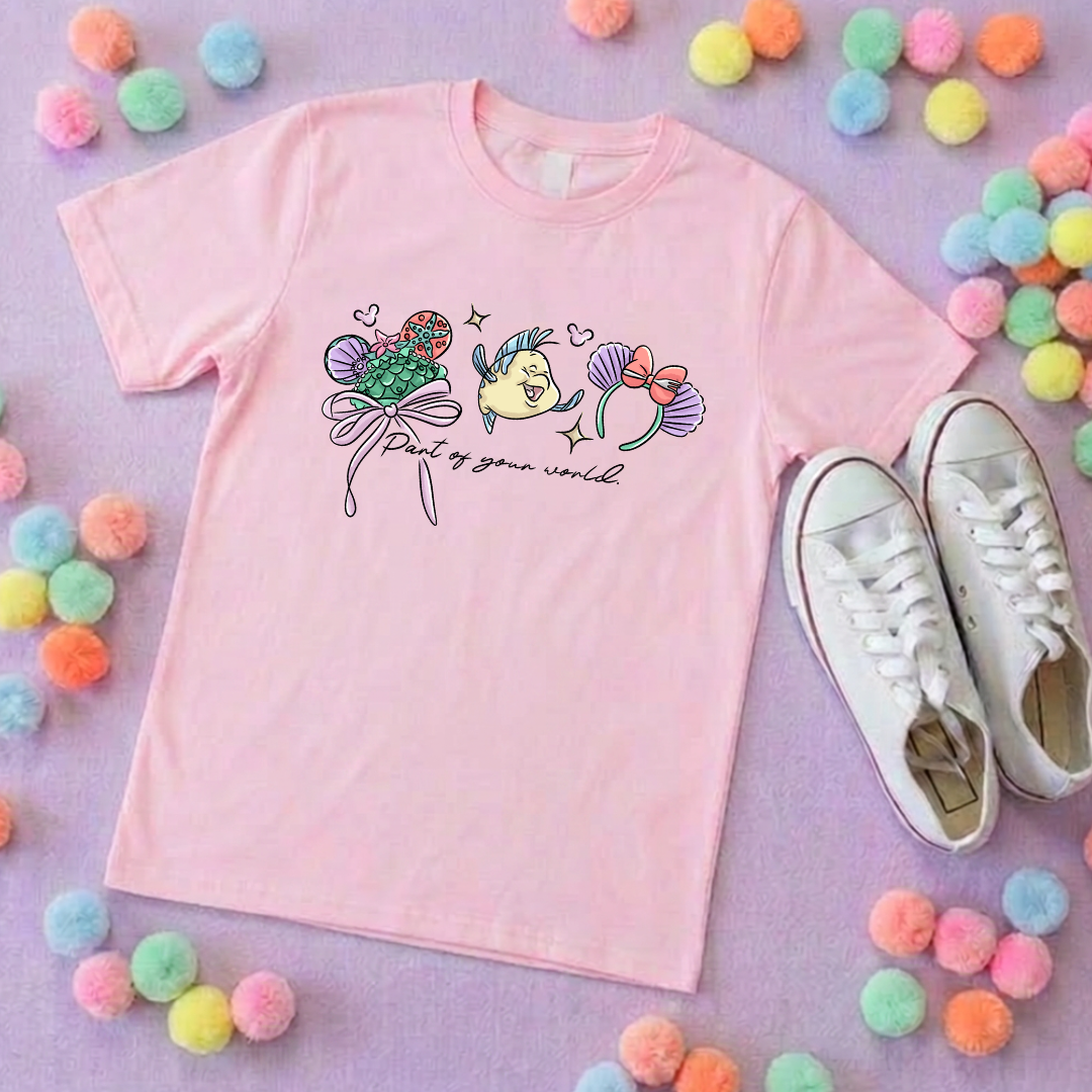 Mermaid Little Inspired Printed T-Shirt, Underwater, Little Mermaid, Ariel and Friends - Adults & Kids Sizes - Cotton T-Shirt