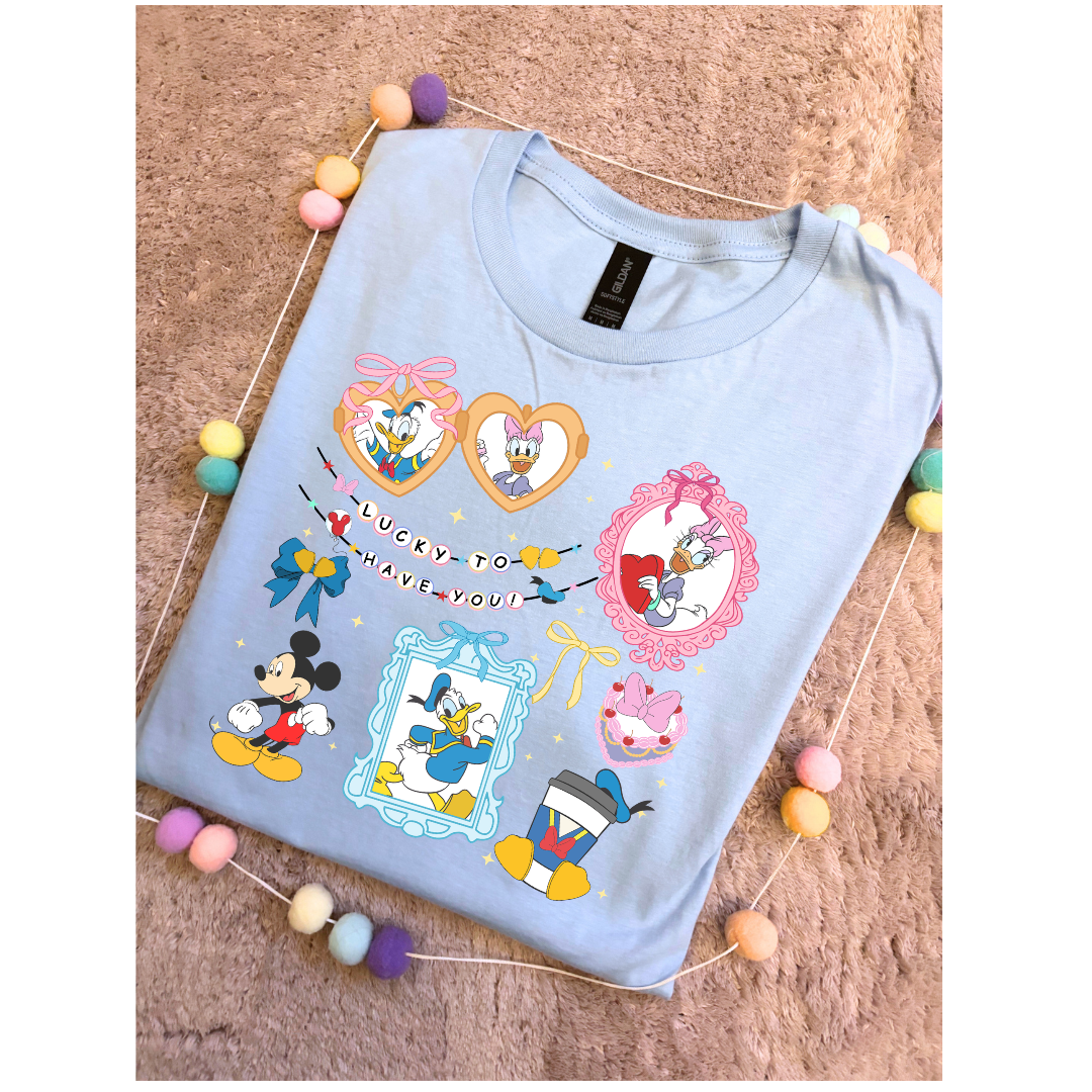 Duck, Daisy and Friends, Park Life T-Shirt, Ears, Florida, Orlando, Cruise Holidays T-Shirts, Holiday Outfits - Adults & Kids Sizes - Cotton T-Shirt