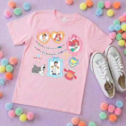 Mermaid Little Inspired Printed T-Shirt, Underwater, Little Mermaid, Ariel and Friends - Adults & Kids Sizes - Cotton T-Shirt