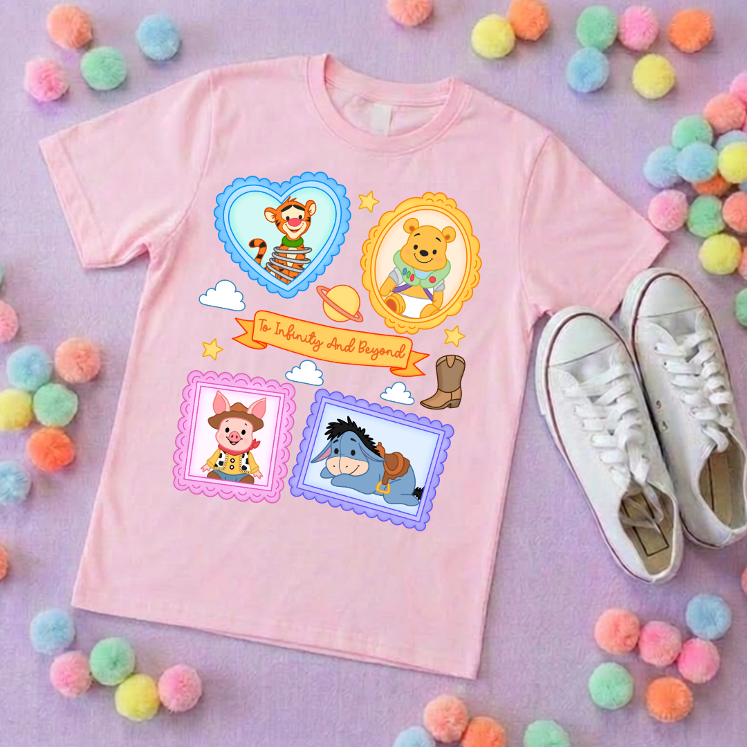 Pooh Toys Story Besties Full Art Park Life T-Shirt, Ears, Florida, Orlando, Cruise Holidays T-Shirts, Holiday Outfits - Adults & Kids Sizes - Cotton T-Shirt
