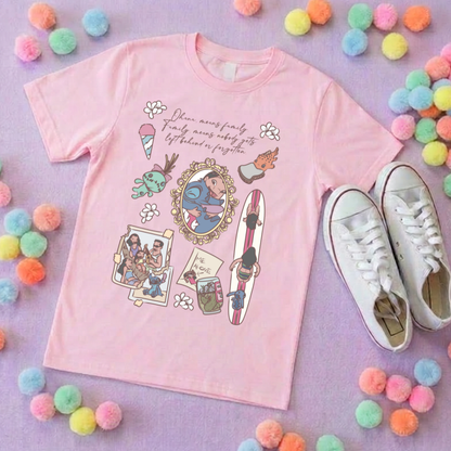 Blue Alien Stitch Full Art Inspired Printed T-Shirt, Hawaii, Hawaiian Rollercoaster, Lilo, Scrump - Adults & Kids Sizes - Cotton T-Shirt