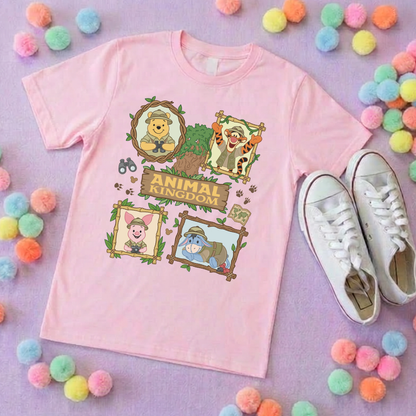 Pooh Animal Kingdom Full Art Park Life T-Shirt, Ears, Florida, Orlando, Cruise Holidays T-Shirts, Holiday Outfits - Adults & Kids Sizes - Cotton T-Shirt