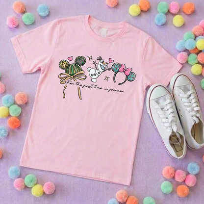 Frozen Sisters  Inspired Printed T-Shirt, Norwegian Style, Happy Snowman, Olaf, Bruni - Adults & Kids Sizes - Cotton T-Shirt
