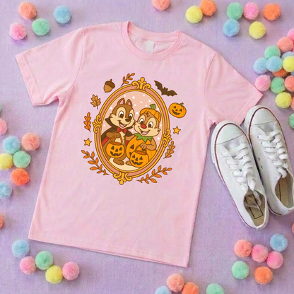 Pumpkin Pals Chip & Dale Life T-Shirt, Ears, Florida, Orlando, Cruise Holidays T-Shirts, Holiday Outfits - Adults & Kids Sizes - Cotton T-Shirt