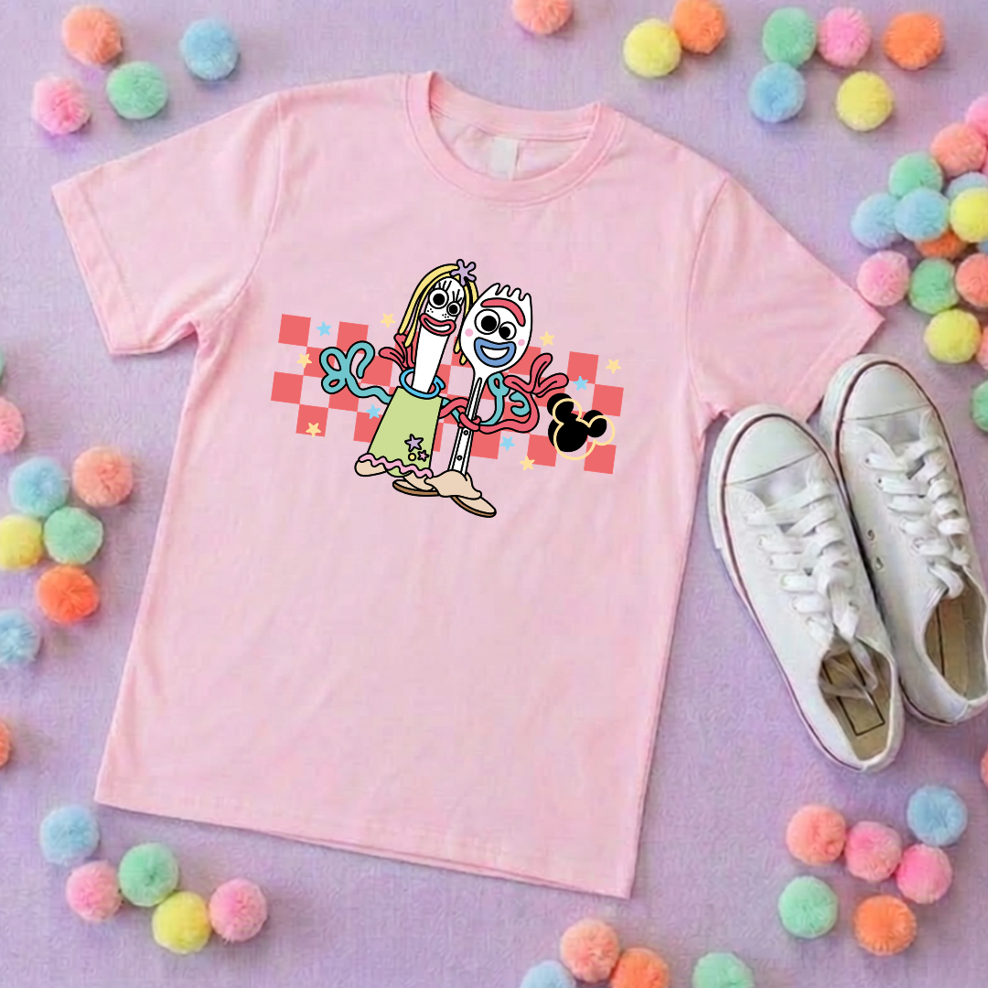 Toys Story Forky & Knifey Art Park Life T-Shirt, Ears, Florida, Orlando, Cruise Holidays T-Shirts, Holiday Outfits - Adults & Kids Sizes - Cotton T-Shirt