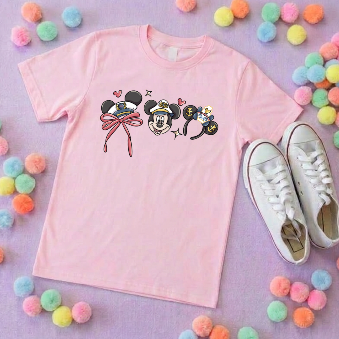 Cruise Mouse and Ears T-Shirt, Ears, Florida, Orlando, Cruise Holidays T-Shirts, Holiday Outfits - Adults & Kids Sizes - Cotton T-Shirt