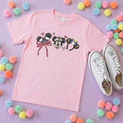 Cruise Mouse and Ears T-Shirt, Ears, Florida, Orlando, Cruise Holidays T-Shirts, Holiday Outfits - Adults & Kids Sizes - Cotton T-Shirt