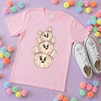 Cute Pumpkin Mouse T-Shirt, Ears, Florida, Orlando, Halloween T-Shirts, Pumpkin Halloween Outfits - Adults & Kids Sizes - Cotton T-Shirt