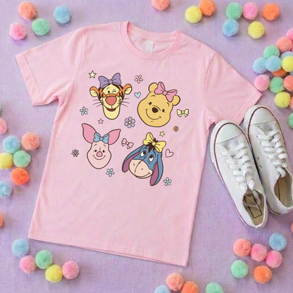 Pooh Pretty Besties Park Life T-Shirt, Ears, Florida, Orlando, Cruise Holidays T-Shirts, Holiday Outfits - Adults & Kids Sizes - Cotton T-Shirt