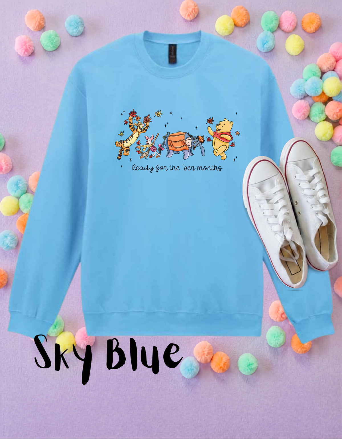 Pooh 'Ber Months Sweatshirt, Ears, Florida, Orlando, Jumper, Halloween Outfits, - Adults & Kids Sizes - Cotton Sweatshirt