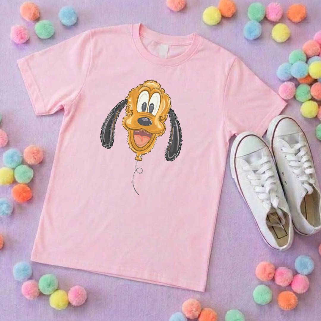 Pluto Balloon, Printed T-Shirt, Florida, Orlando, Magical World - Adults & Kids Sizes