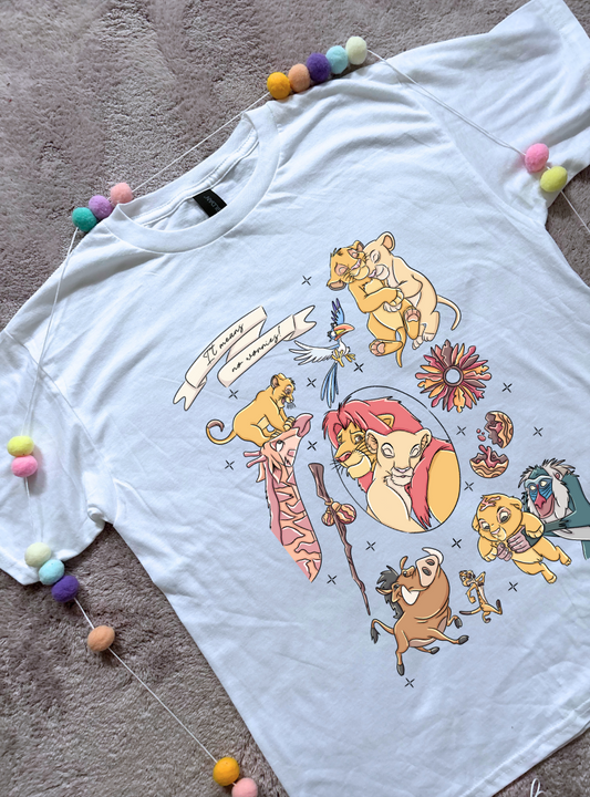 King Lion Full Art Inspired Printed Sand T-Shirt, Safari, Tree of Life, Inspired Character T-Shirts - Adults & Kids Sizes - Cotton T-Shirt