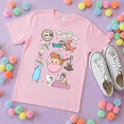 Neverland Full Art Inspired Printed T-Shirt, Neverland Movie, Mouse Ears, Princess- Adults & Kids Sizes - Cotton T-Shirt