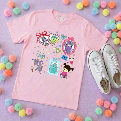 Monsters, Boo Inspired Printed T-Shirt, Monsters Inc, University, Mike, Sully, Boo and Friends - Adults & Kids Sizes - Cotton T-Shirt
