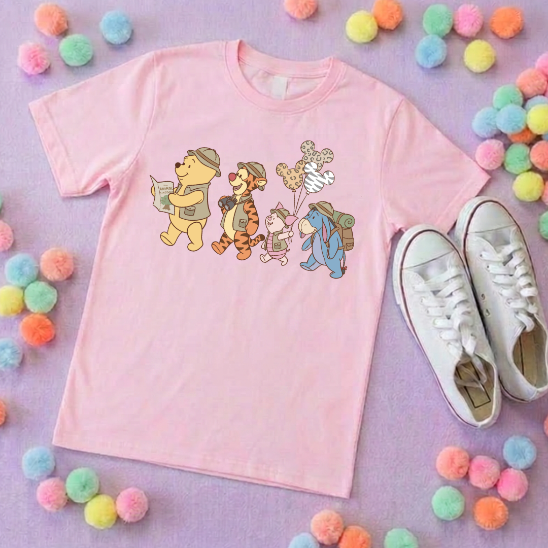 Pooh Animal Kingdom Safari Park Life T-Shirt, Ears, Florida, Orlando, Cruise Holidays T-Shirts, Holiday Outfits - Adults & Kids Sizes - Cotton T-Shirt