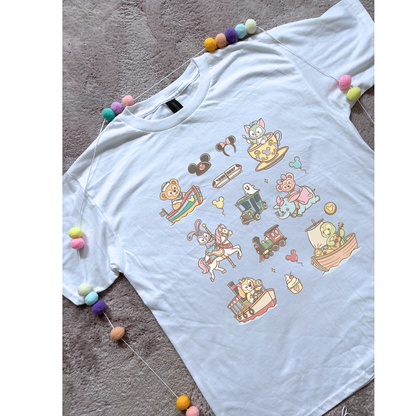 Duffy & Besties Park Life T-Shirt, Ears, Florida, Orlando, Cruise Holidays T-Shirts, Holiday Outfits - Adults & Kids Sizes - Cotton T-Shirt