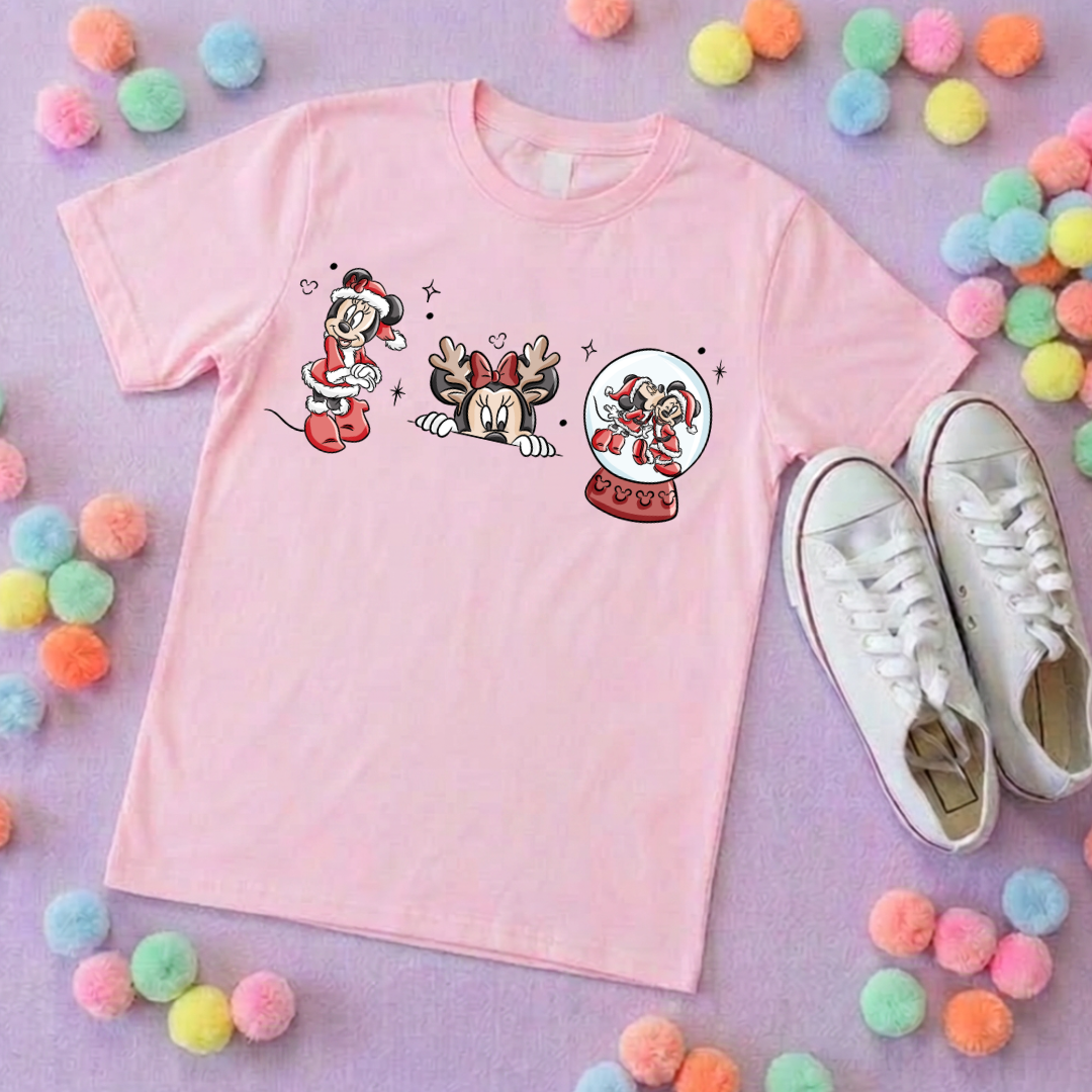 Christmas Mouse T-Shirt, Ears, Florida, Orlando, Christmas T-Shirts, Christmas Outfits - Adults & Kids Sizes - Cotton T-Shirt