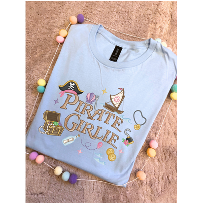 Pirate Girlies Park Life T-Shirt, Ears, Florida, Orlando, Cruise Holidays T-Shirts, Holiday Outfits - Adults & Kids Sizes - Cotton T-Shirt