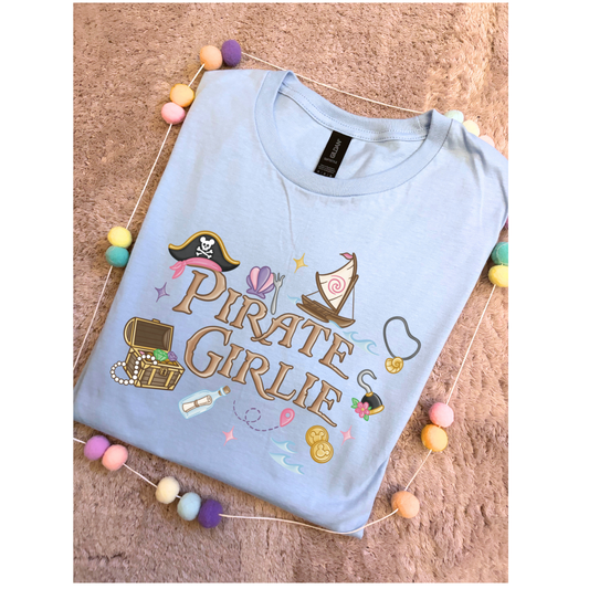 Pirate Girlies Park Life T-Shirt, Ears, Florida, Orlando, Cruise Holidays T-Shirts, Holiday Outfits - Adults & Kids Sizes - Cotton T-Shirt