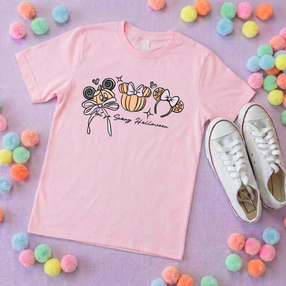 Pumpkin Trick or Treat T-Shirt, Ears, Florida, Orlando, Halloween T-Shirts, Pumpkin Halloween Outfits - Adults & Kids Sizes - Cotton T-Shirt