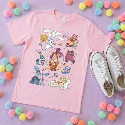 Hercules, Pegasus Full Art Inspired Printed Sand T-Shirt, Greek Gods, Muses, Hades Inspired Character T-Shirts - Adults & Kids Sizes - Cotton T-Shirt
