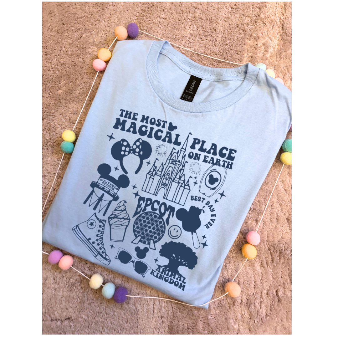 Happiest Place, Park Life T-Shirt, Ears, Florida, Orlando, Cruise Holidays T-Shirts, Holiday Outfits - Adults & Kids Sizes - Cotton T-Shirt