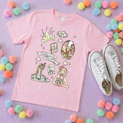 Bayou Frog Princess Full Art Inspired Printed T-Shirt, Princess Movie, Mouse Ears, Princess- Adults & Kids Sizes - Cotton T-Shirt