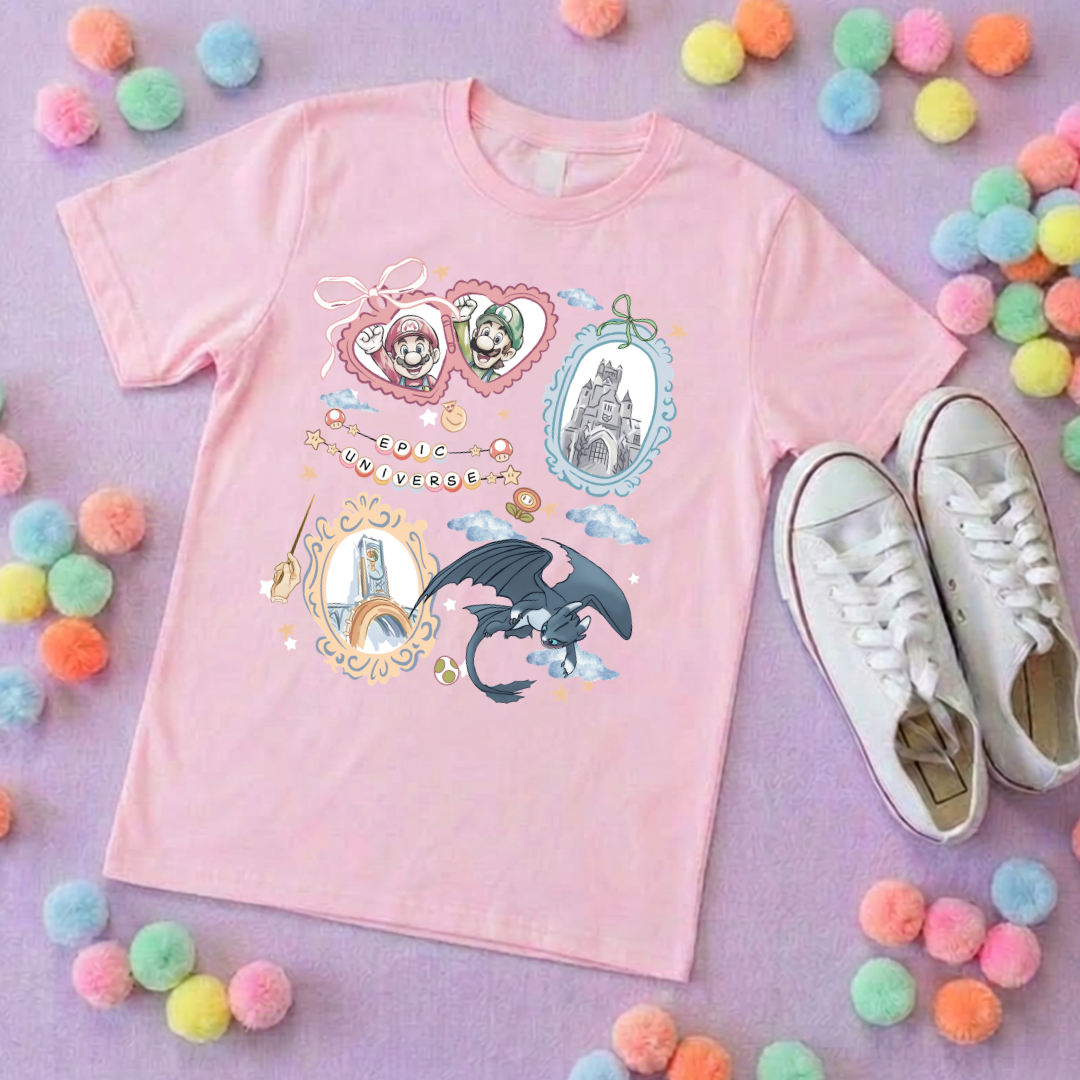 Universe Epic Inspired Printed T-Shirt, Theme Park, Orlando, Inspired Character T-Shirts - Adults & Kids Sizes - Cotton T-Shirt