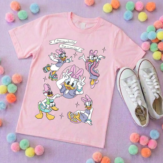 Magical Girlie Duck Full Art Printed T-Shirt, Florida, Orlando, Magical World - Adults & Kids Sizes