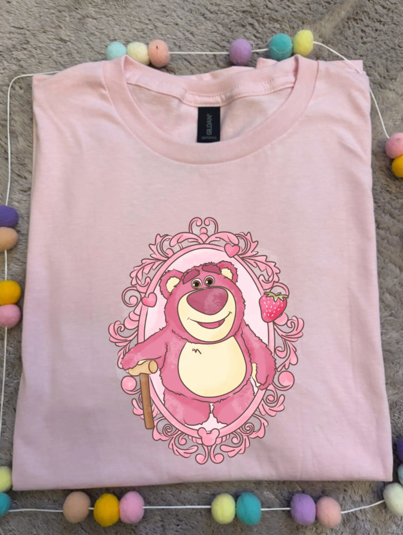 Strawberry Pink Bear, Lotso Toys, Sunnyside Daycare, Florida, Orlando, Magical World, Pink T-Shirts - Adults & Kids Sizes
