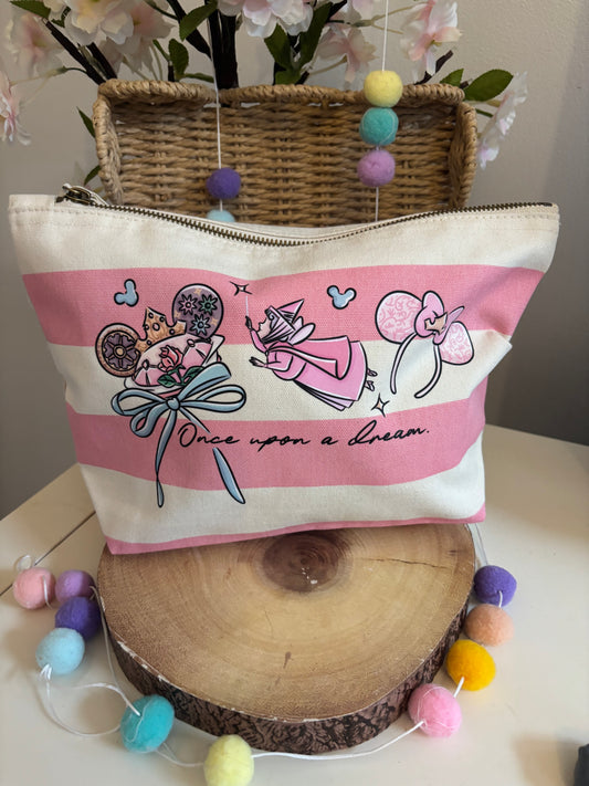 Princess Theme, Beauty Sleeping Make Up Bags, Printed Inspired Make Up Bags, Ears Bags, Florida, Orlando, Paris, Nautical Theme Make Up Bag