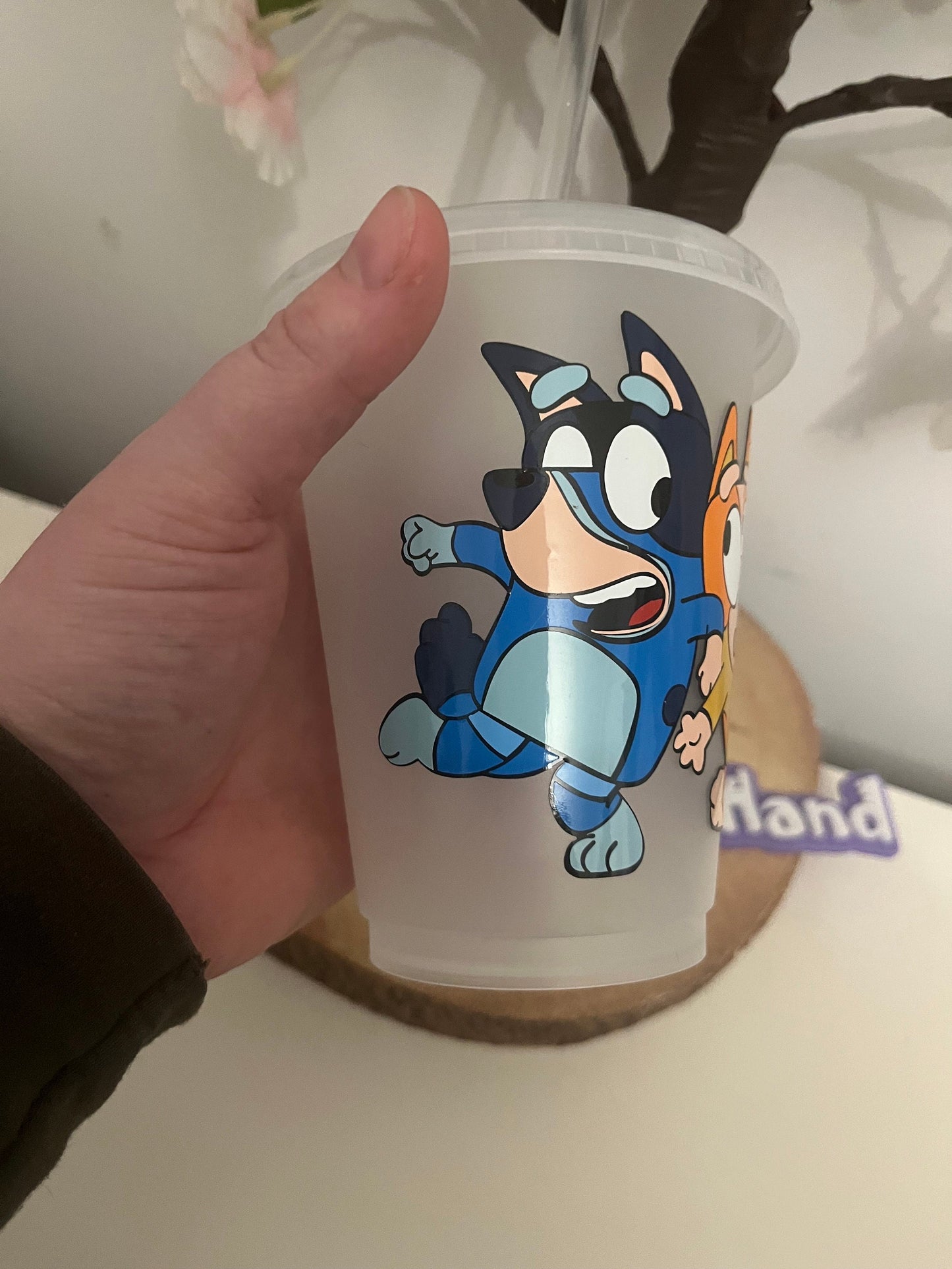 Personalised Cold Cups, Bluey 16oz Cold Cup Tumbler, Colour Changing Cold Cups, Bluey Bingo Decor, Bluey, Kids TV