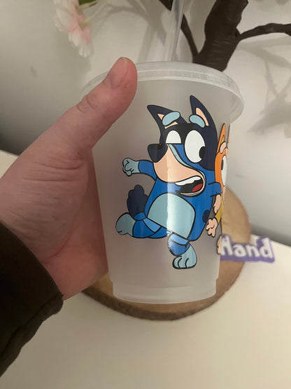 Personalised Cold Cups, Bluey 16oz Cold Cup Tumbler, Colour Changing Cold Cups, Bluey Bingo Decor, Bluey, Kids TV