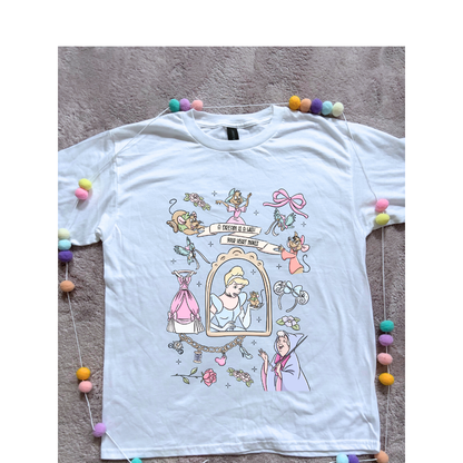 Ballgown Princess Full Art Inspired Printed T-Shirt, Princess Movie, Mouse Ears, Princess- Adults & Kids Sizes - Cotton T-Shirt