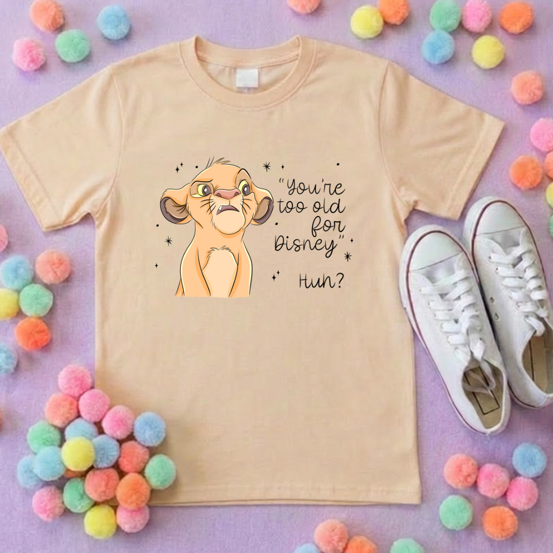 King Lion Inspired Printed T-Shirt, Safari, Inspired Character T-Shirts - Adults & Kids Sizes - Cotton T-Shirt