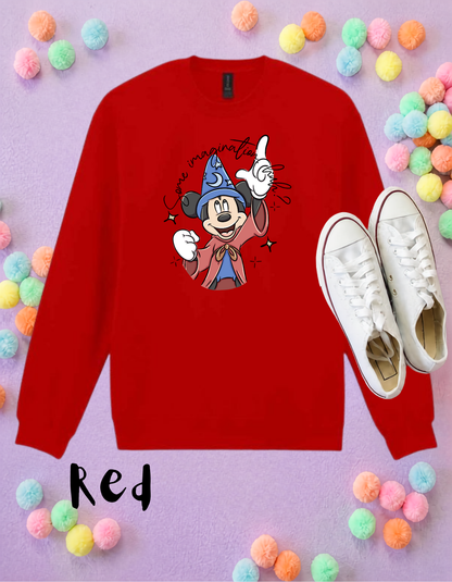 Magical Kingdom, Magical Mouse, Some Imagination Huh?, Florida, Orlando, Magical World, Fleece Sweatshirt - Adults & Kids Sizes
