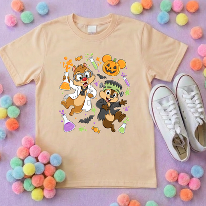 Halloween Pals, Chip & Dale Printed T-Shirt, Halloween, Inspired Character T-Shirts - Adults & Kids Sizes - Cotton T-Shirt